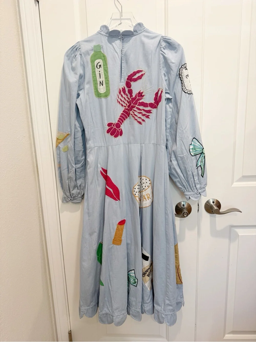 STELLA NOVA Handcrafted Embroidered Circus Midi Dress size XS